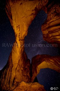 Desert Nights, Double arch, Utah,