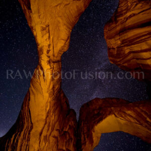 Desert Nights, Double arch, Utah,